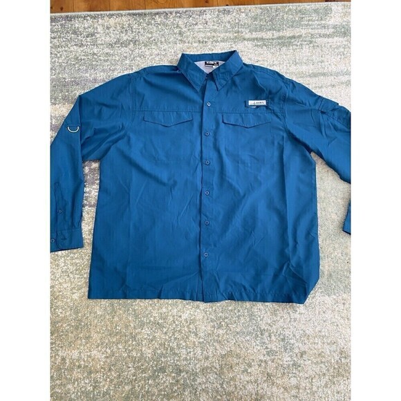 Habit Shirt SET (2) Mens Blue XL Short & Long Sleeve Button Up Pocket Breathable - Picture 9 of 15
